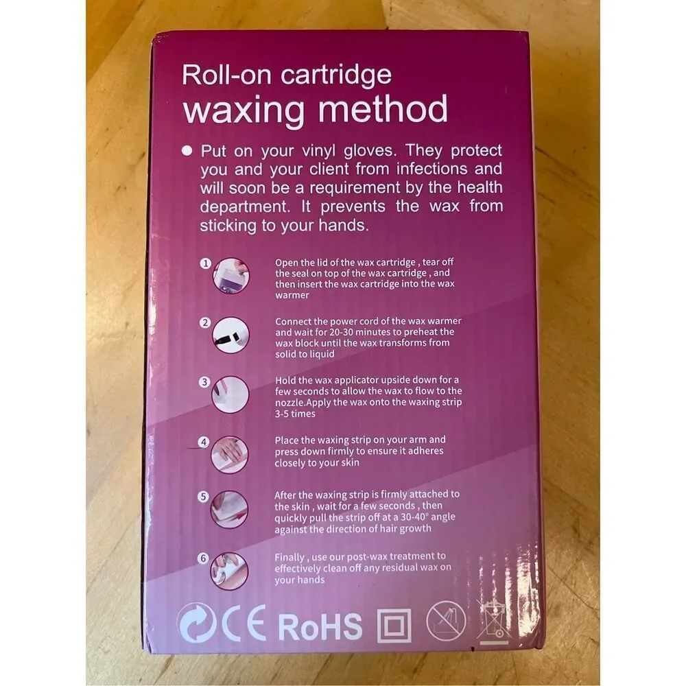 New in Box! Roll On Wax Kit Honey and Rose with 50 Waxing Strips